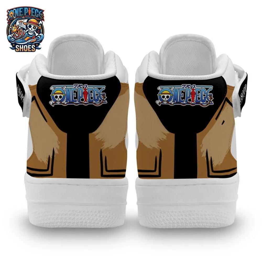 Usopp Strap Mid-Top Leather Sneakers – Black White One Piece Sniper Graphic Shoes Usopp Strap Mid-Top Leather Sneakers – Black White One Piece Sniper Graphic Shoes