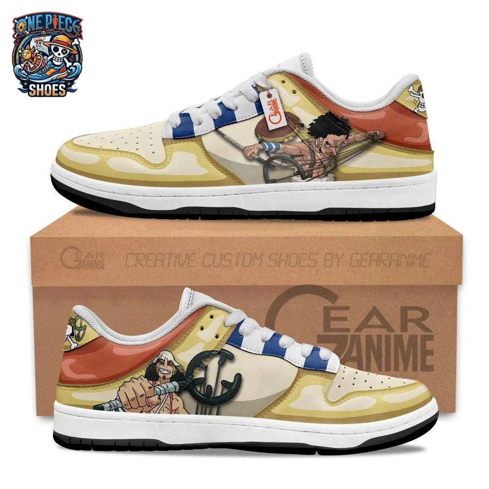 Usopp Slingshot Padded Skate Sneakers – Yellow One Piece Character Shoes Usopp Slingshot Padded Skate Sneakers – Yellow One Piece Character Shoes