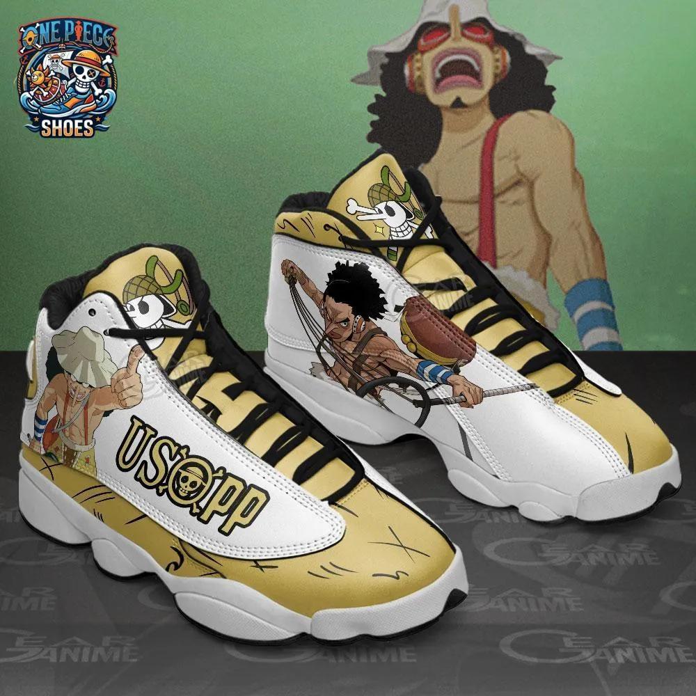 Usopp Retro Court V13 Sneakers – Gold Sniper One Piece Streetwear Usopp Retro Court V13 Sneakers – Gold Sniper One Piece Streetwear