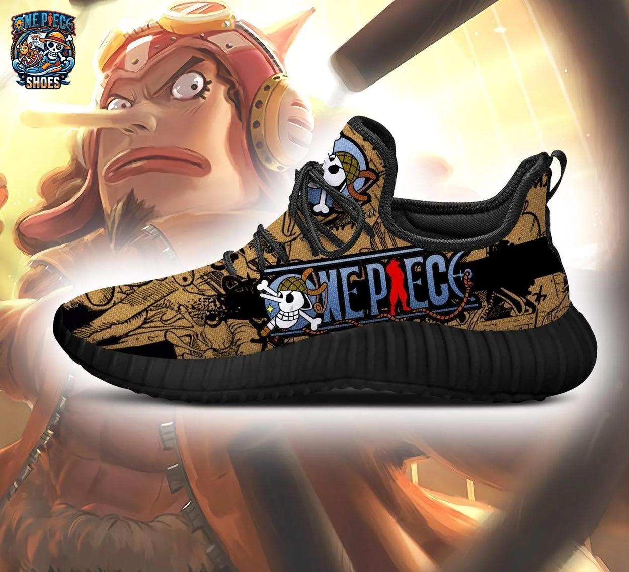 Tan Black Manga Usopp Reze Shoes – One Piece Collector Sneakers Tan Black Manga Usopp Reze Shoes – One Piece Collector Sneakers