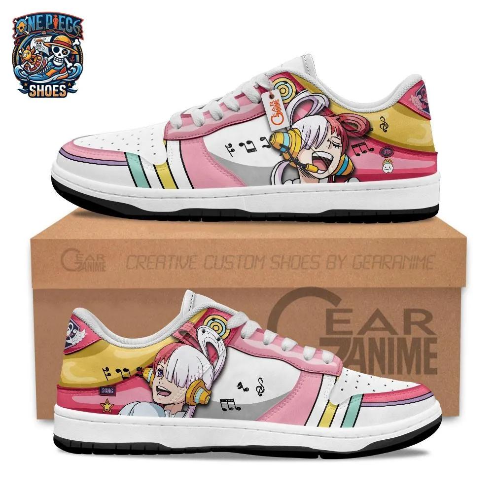 Uta Music Note Padded Skate Sneakers – Pink White One Piece Character Shoes Uta Music Note Padded Skate Sneakers – Pink White One Piece Character Shoes
