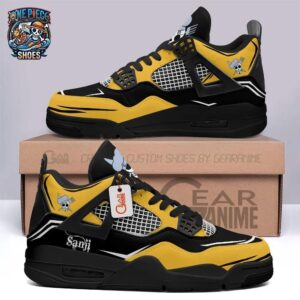 Vinsmoke Sanji Yellow Black Retro V4 Custom Name Sneakers – One Piece Shoes