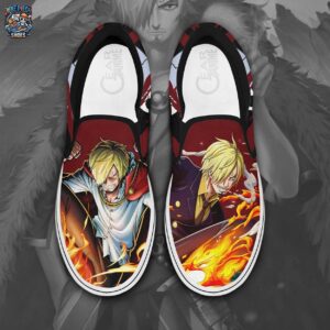 Vinsmoke Sanji Flame Slip-On Canvas Shoes – Red One Piece Sneakers