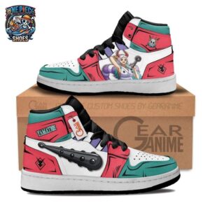 Yamato Portrait High-Top Sneakers – Red Teal One Piece Graphic Shoes