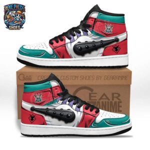 Yamato Red Teal High-Top Sneakers – One Piece Oni-Inspired Graphic Shoes