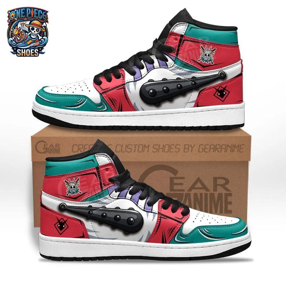 Yamato Red Teal High-Top Sneakers – One Piece Oni-Inspired Graphic Shoes Yamato Red Teal High-Top Sneakers – One Piece Oni-Inspired Graphic Shoes
