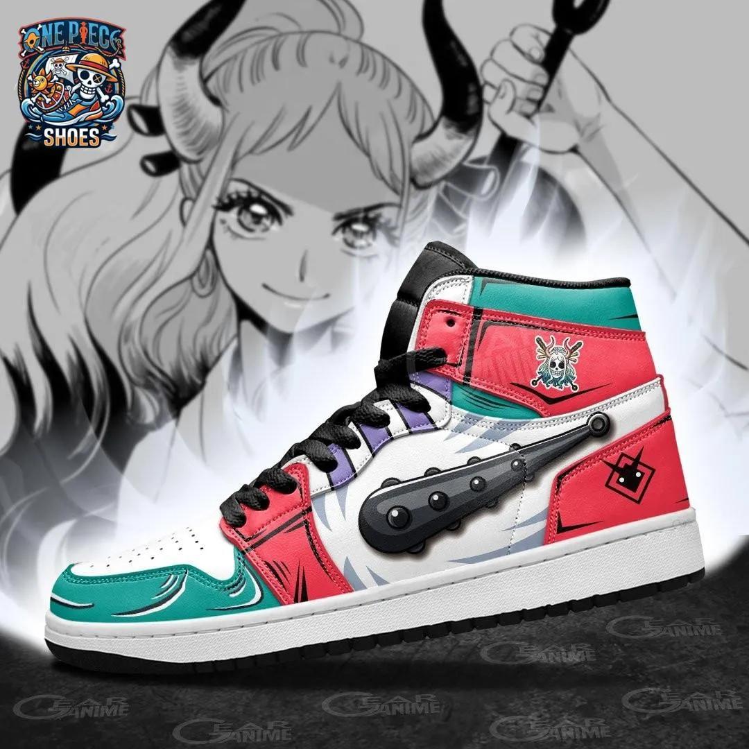 Yamato Red Teal High-Top Sneakers – One Piece Oni-Inspired Graphic Shoes Yamato Red Teal High-Top Sneakers – One Piece Oni-Inspired Graphic Shoes