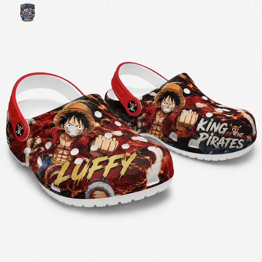 Luffy King of the Pirates Clog Shoes – Anime Footwear for Conventions Luffy King of the Pirates Clog Shoes – Anime Footwear for Conventions