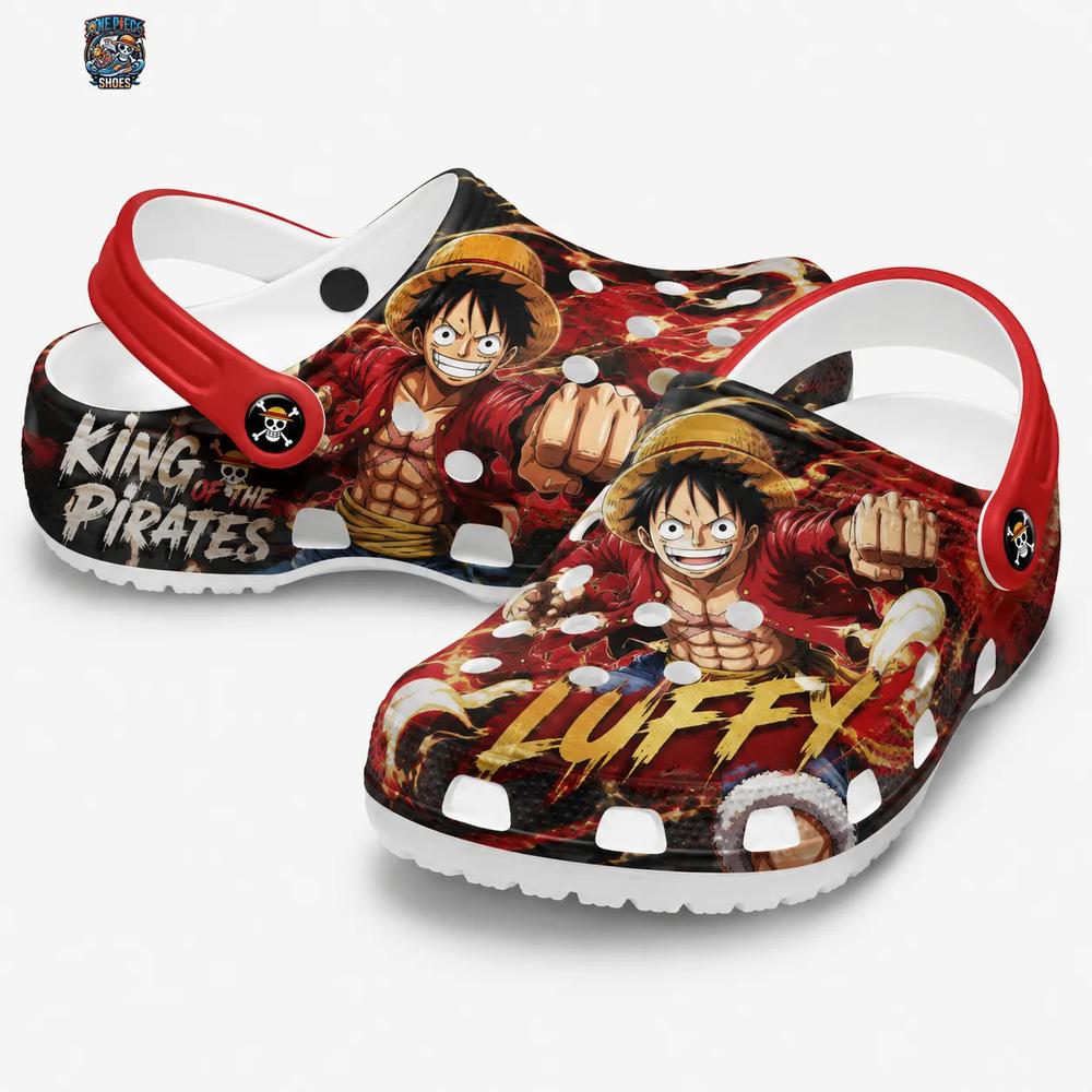 Luffy King of the Pirates Clog Shoes – Anime Footwear for Conventions Luffy King of the Pirates Clog Shoes – Anime Footwear for Conventions