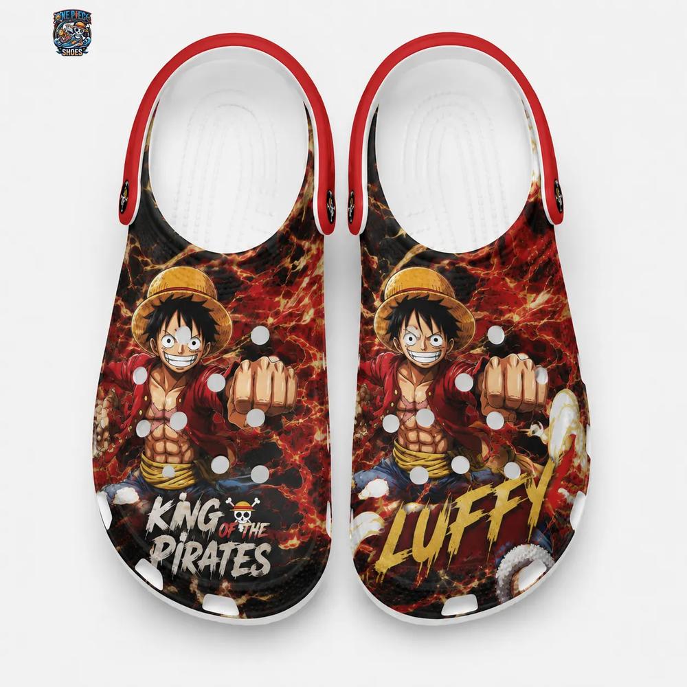 Luffy King of the Pirates Clog Shoes – Anime Footwear for Conventions Luffy King of the Pirates Clog Shoes – Anime Footwear for Conventions